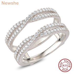 Bague Solitaire elle Anneaux de Renforcement de Garde Réglable Infinity pour Femmes pour les Fiançailles 0.86 Ct Zircon Cubique 925 Bijoux de Mariage en Argent Sterling 230626