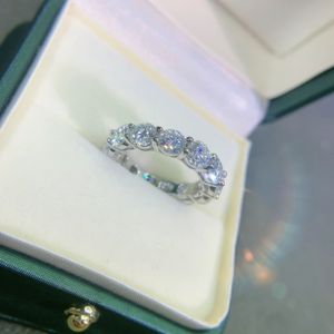 Solitaire Ring Single 5mm 6-7carats bague en diamant complet en argent sterling S925 anneau empilé hommes et femmes couple bagues bijoux de qualité 230529