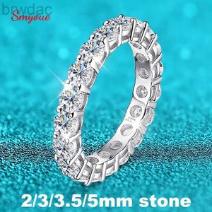 Solitaire ring Smyoue 2-5 mm Volledige Moissanite-ring voor vrouwen sprankelende bruiloft eeuwigheidsbanden 100% S925 Sterling Silver Jewelry Classic Ring GRA D240419
