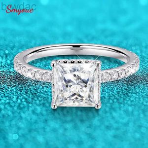 Solitaire ring Smyoue 2.6cttw Princess Cut Full Moissanite Rings For Women 100% S925 Sterling Silver Wedding Engagement Lab Diamond Band GRA D240419