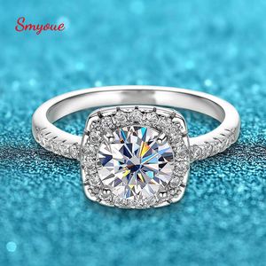 Bague Solitaire Smyoue 9mm 3ct D Couleur GRA Moissanite Fiançailles pour Femme Incolore Rond Cut Sparkling Bridel Set 925 Silver Platinum Y2302