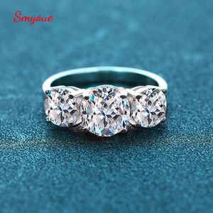 Solitaire Ring Smyoue Wit Goud 42CT Ring voor Vrouwen Sprankelende Lab Grown Diamond Wedding Band S925 Massief Zilveren Sieraden Groothandel 230609