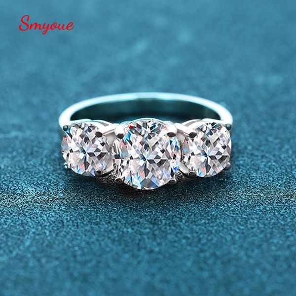 Anillo solitario Smyoue de oro blanco de 42 quilates para mujer, anillo de boda de diamante cultivado en laboratorio brillante, joyería de plata sólida S925 al por mayor 230419