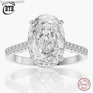 Solitaire Ring Solitaire Ring 100 925 Sterling Zilver 9CT Ovaal Gemaakt Edelsteen Verlovingsringen Fijne Sieraden Diamant voor Vrouwen Z230710