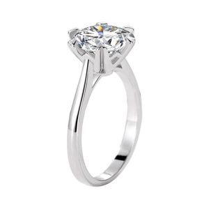 Solitaire Ring Sterling Sier Product In Love With Single Bell Dames overdreven grote 2 ct simatiediamant die pronkt met twee DHJPM