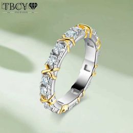 Ring Solitaire TBCYD 3 mm D Color Ring Moisanite pour les femmes S925 STERLING Silver Diamond Eternity Ring Band de mariage Hand Bijoux Bijoux en gros D240419