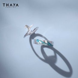 Solitaire Ring Thaya 100 S925 Sterling Zilver Vrouwen Ringen Crystal Dieren Ringen voor Paar Luxe Sieraden Voor Bruiloft Verloving Sieraden Geschenken Z0603