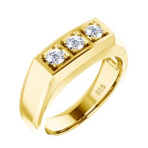 Solitaire Ring Dikke 3 Stone Ringen Voor Mannen 9g Originele Sterling Zilver 925 Gecertificeerd Bruiloft Mannelijke Sieraden Accessoires Luxe 230621