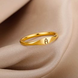 Anillo solitario pequeña letra inicial s para mujer moda A-Z dedo Acero inoxidable joyería de boda estética regalo bijoux femme Y2302