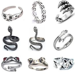 Bague Solitaire haut serpent Cobra grenouille mains patte rétro Punk exagéré esprit ouverture originale femmes bijoux anneaux tendance 231019