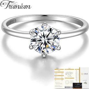 Solitaire ring Trumium 0,5/1 ct d kleur moissanietring voor vrouwen diamant moissanite ringen s925 zilveren verloving trouwringen fijne sieraden d240419
