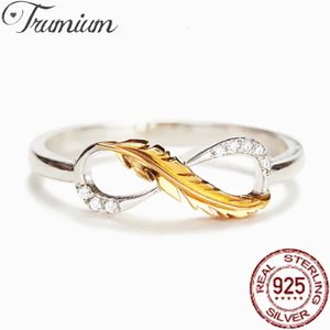 Solitaire Ring Trumium Prachtige 925 Sterling Zilveren Ring Infinity Symbool Sieraden Vrouwen Engagement Gift Anillos Mujer 230626