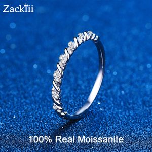 Solitaire ring Twisted Ring Sterling zilveren diamant stapelbare ringen voor vrouwen beloven jubileum bruiloft verjaardag cadeau 230426