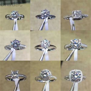 Solitaire Ring Vintage Anniversary Ring Moissanite 925 Sterling Silver Eternity Engagement Wedding Band Rings For Women Bridal Party Sieraden D240419