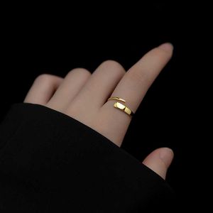 Solitaire ring wilme 925 sterling zilver minimalistisch glanzende 18k goud vergulde opening verstelbaar voor vrouwen mode dagelijkse leven feest sieraden y2302