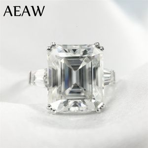 Solitaire Ring Trouwringen 5 ct 9x11mm DF Grade Emerald Cut Engagement Lab Diamond baguette Ring Echt 14K 585 Wit Goud 220829