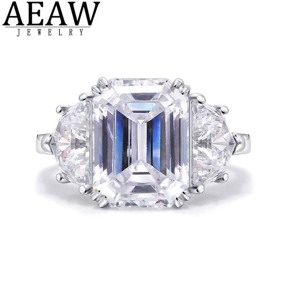 Anneaux de mariage Solitaire Ring Luxury 5CT 15carat Solid 18K White Gold Engagement Emerald Cut Lab Lab Grown Diamond for Women 220829