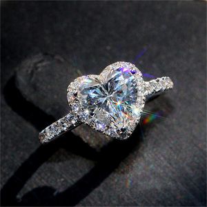 Bague Solitaire de mariage pour femmes, breloques en Zircon, couleur or blanc, promesse de fiançailles, bijoux de mariage coréens à la mode, vente en gros, Y2302