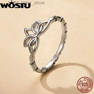 Solitaire Ring WOSTU 2019 Original 925 en argent Sterling fleur de Lotus anneaux pour les femmes mode bague de mariage marque de luxe bijoux meilleur cadeau FNR018 YQ231207