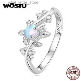 Solitaire Ring WOSTU 925 Sterling Zilver Vine Opal Ring Oogverblindende Maansteen Delicate Zirkoon Bladeren Vingerring Vrouwen Fijne Sieraden Huwelijkscadeau YQ231207