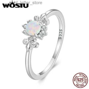 Bague Solitaire WOSTU 925 en argent Sterling translucide opale anneaux délicat décoratif bague classique Zircon pour luxe mariage bijoux fins YQ231207