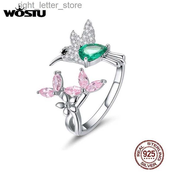 Bague Solitaire WOSTU 925 en argent Sterling cadeau à la mode de bague colibri pour les femmes de haute qualité marque originale bijoux cadeau CTR016 YQ231207