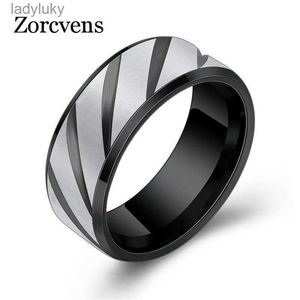 Solitaire Anneau Zorcvens 2023 Nouveau anneau de mariage en acier inoxydable à quatre couleurs pour femme homme de mode bijoux de haute qualité en gros 240226