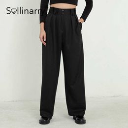 Sollinarry Casual Spring Blazer Solid Blazer Oficina de moda Mujer pantalones Femenino Básico High Street Elegante pantalones 210709