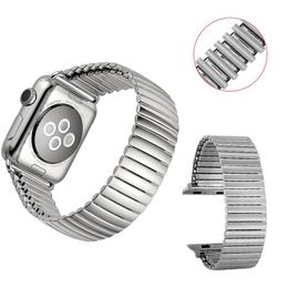 Solo Loop Strap voor Apple Watch Band 40mm 38mm elastische roestvrijstalen horlogeband metalen riem armband Iwatch-serie 6 SE 5 4 3