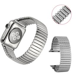 Solo Loop Strap voor Apple Watch Band 40mm 38mm elastische roestvrijstalen horlogeband metalen riem armband Iwatch-serie 6 SE 5 4 3