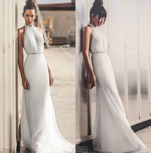 Solo Merav 2019 robes de mariée dos nu dos nu sirène robes de mariée balayage train pays Boho dentelle robe de mariée appliquée