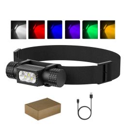 Sololandor Mini Headlamp XPG G2 LED Type C USB 18650 Koplamp rood groen 395 nm UV blauw gele koplamp White Flash Light Torch