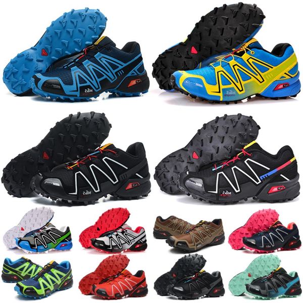 Salomon Speed Cross 3 Noir Rouge Blanc Gris Bleu Jaune Hommes Chaussures de course Baskets Sports de plein air Baskets