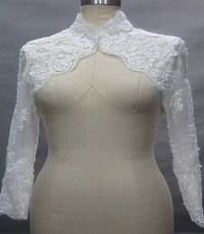 Solovedress nouvelle veste de mariage en dentelle à col haut à manches longues pour femmes avec des Appliques en dentelle sur mesure Cape de mariée Warps9794699