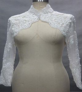 Solovedress nouvelle veste de mariage en dentelle à col haut à manches longues pour femmes avec des Appliques en dentelle sur mesure Cape de mariée Warps7484624