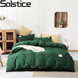 Solstice Home Textile Couleur continue de literie verte foncé ensemble