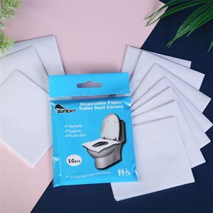 Oplosbaar water wegwerp toiletzitting kussen papier 10 plak pack pack Draagbare toiletpading wegwerp toiletbril papier T9i00339