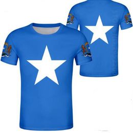 SOMALIE T-Shirt bricolage personnalisé po nom numéro som T-Shirt drapeau de la nation soomaaliya république fédérale somali imprimer texte vêtements 260Z