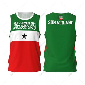 Somaliland Flag Men Basketball Sports Jersey Running Fitness Fitness multifonction Sans manches Tshirt exclusif Nom personnalisé Nunber 240426