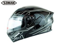 Soman 955 Motorhelmen met dubbele lens Model K5 Opklapbare motorcapacetes Casco DOT-goedkeuring 9805471