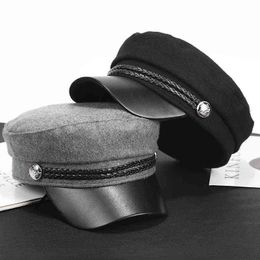 Sombrero de mujer zwarte baret zomer Engeland dunne retro wilde marine hoed boina masculina unisex hoed dammen gorras planas kapelusz j220722