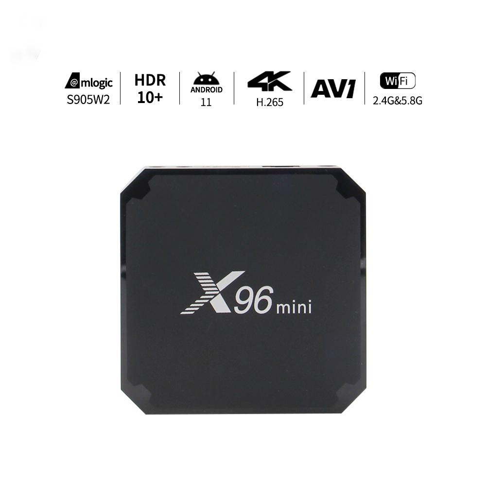 X96 미니 안드로이드 11 스마트 TV 박스 S905W2 2GB 16GB 쿼드 코어 2.4G 5.8G 무선 WiFi 미디어 플레이어 세트 탑 박스 X96MINI