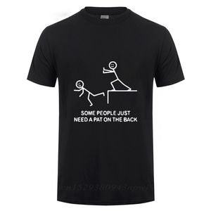 Certaines personnes ont juste besoin d'une tape sur le dos Phrase inspirante Design Sketch Funny T-shirt Hommes Fitness T-shirt en coton à manches courtes 210714