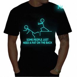 Sommige Mensen hebben gewoon een schouderklopje nodig Grappig T-shirt Mannen Lichtgevende Tees Heren T-shirts met korte mouwen Grappig grapje Mannenkleding B32b #