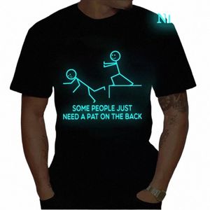 Certaines personnes ont juste besoin d'une tape dans le dos T-shirt drôle pour hommes T-shirts lumineux T-shirts à manches courtes pour hommes T-shirts drôles pour hommes Vêtements pour hommes B32b #