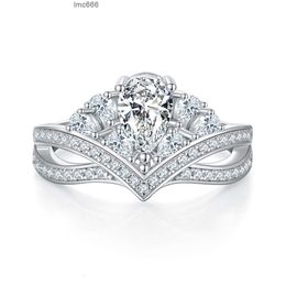 Somen Luxury Jewelry S925 Sterling Silver Platinum Pare Pile Cut D Grade 1,0 Coth Rings Moisanite pour les femmes Engagement de mariage