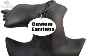 Boucles d'oreilles en bois afro personnalisées SOMESOOR 6cm Africain Blacks Art Custom Imprimé Bijoux sans MOQ pour les cadeaux de femmes noires 1pair12116851