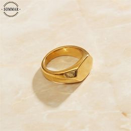 Sommar 2020 Tendencia Grande Tamaño lleno de oro 6 7 8 Anillo de hombre de niña Minimalismo Ins Joyería en el cuello Accesorios de joyería con encanto X0715