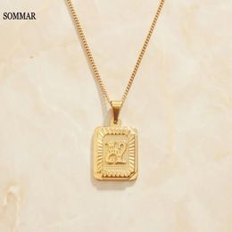 Sommar Vintage Love Gold Color Colliers Pendants For Women Men Letter K Square Card Choker Charmes flottants 240511