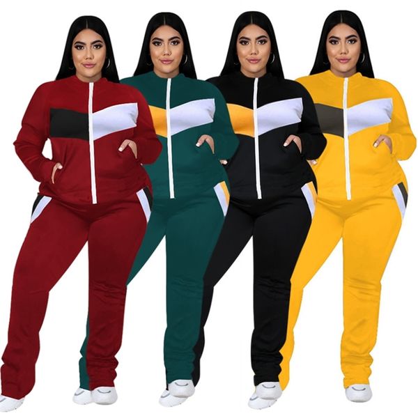 Somoshein Herbst 5XL Casual Trainingsanzug Frauen Hose Sets Lange Sleeve Zipper Basic Tops Jogging Anzug Elastische Herbst Kleidung Großhandel 211126